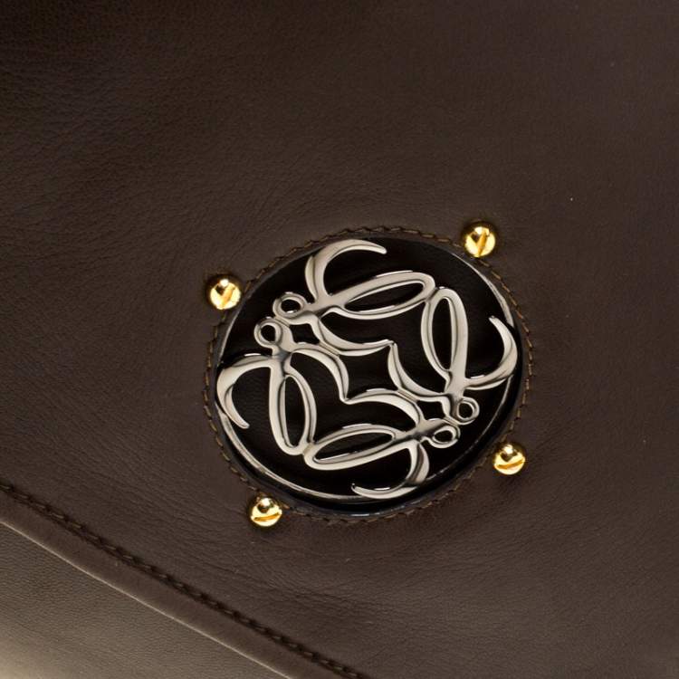 Pre Owned Loewe Brown Leather Shoulder Bag 