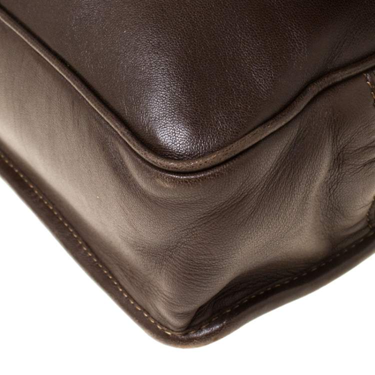 Pre Owned Loewe Brown Leather Shoulder Bag 