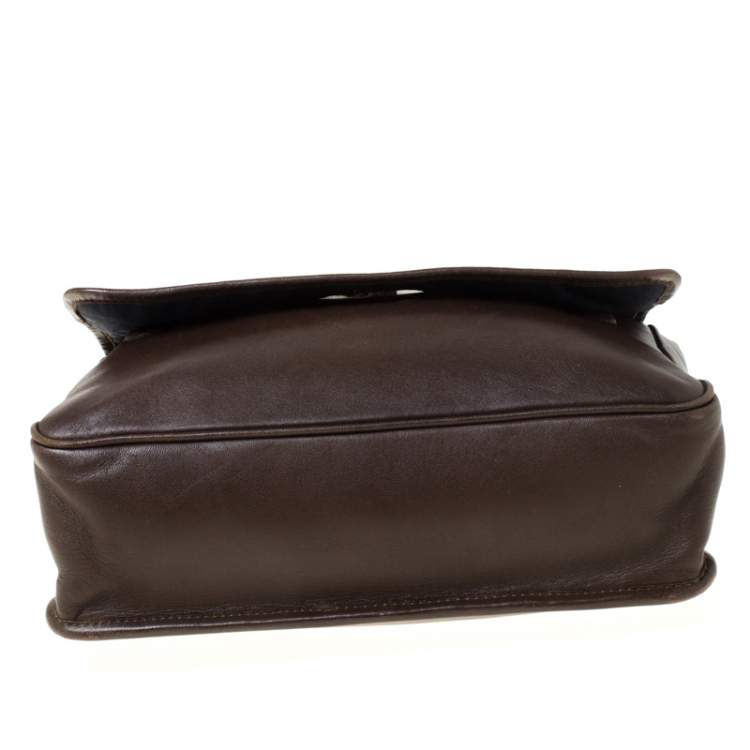 Pre Owned Loewe Brown Leather Shoulder Bag 