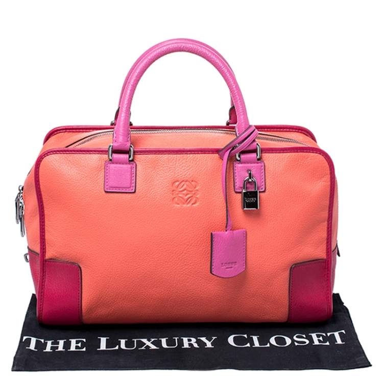 Pre Owned Loewe Tricolor Leather Amazona Satchel