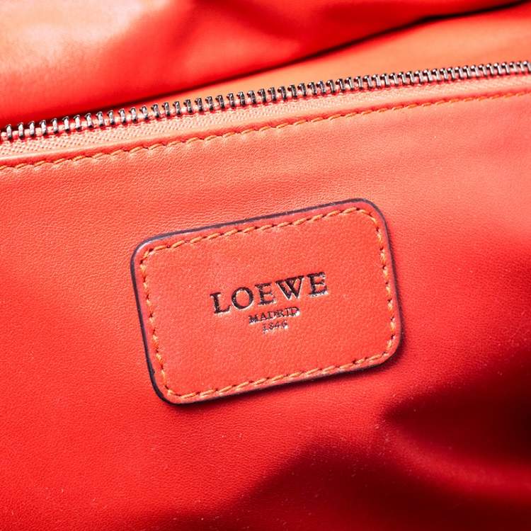 Pre Owned Loewe Tricolor Leather Amazona Satchel