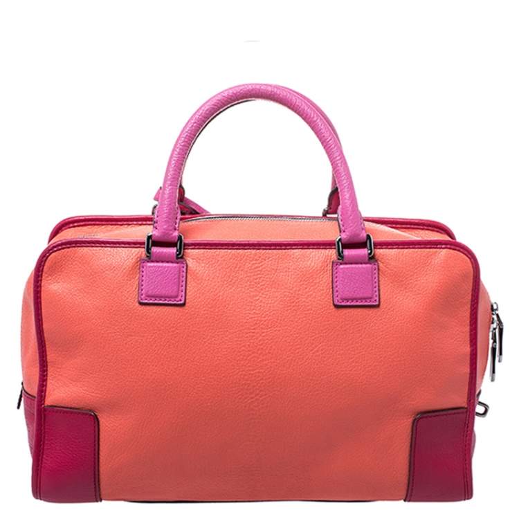 Pre Owned Loewe Tricolor Leather Amazona Satchel