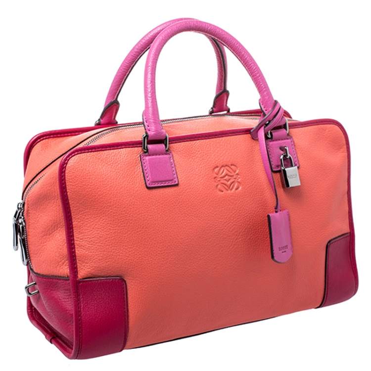 Pre Owned Loewe Tricolor Leather Amazona Satchel