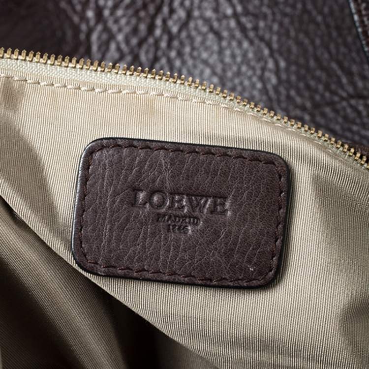 Pre Owned Loewe Dark Brown Leather Heritage Shopper Tote