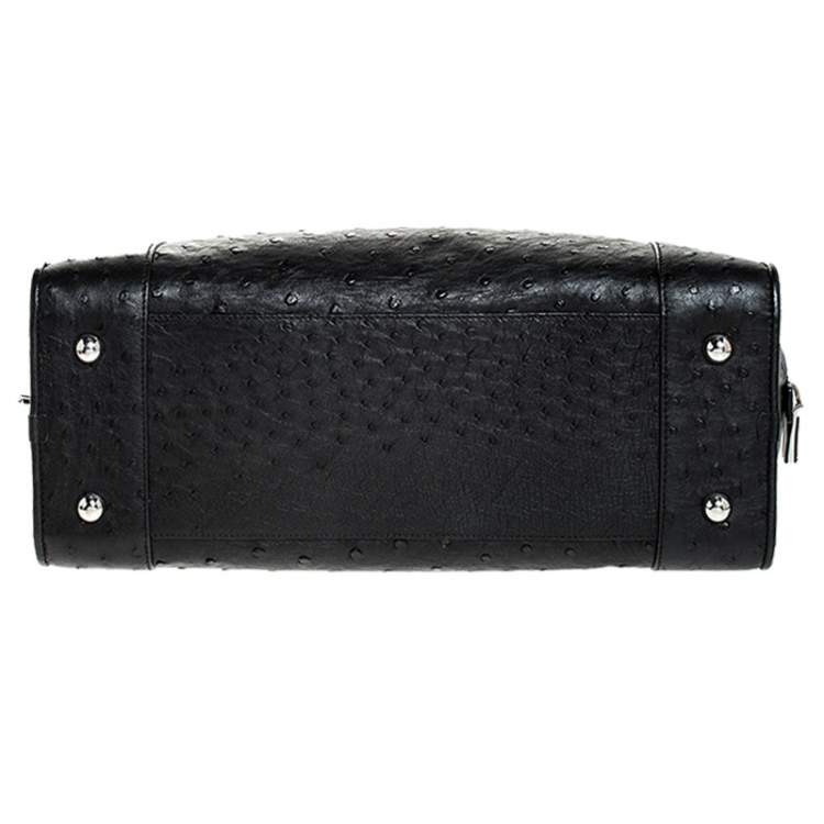 Pre Owned Loewe Black Ostrich Amazona Satchel