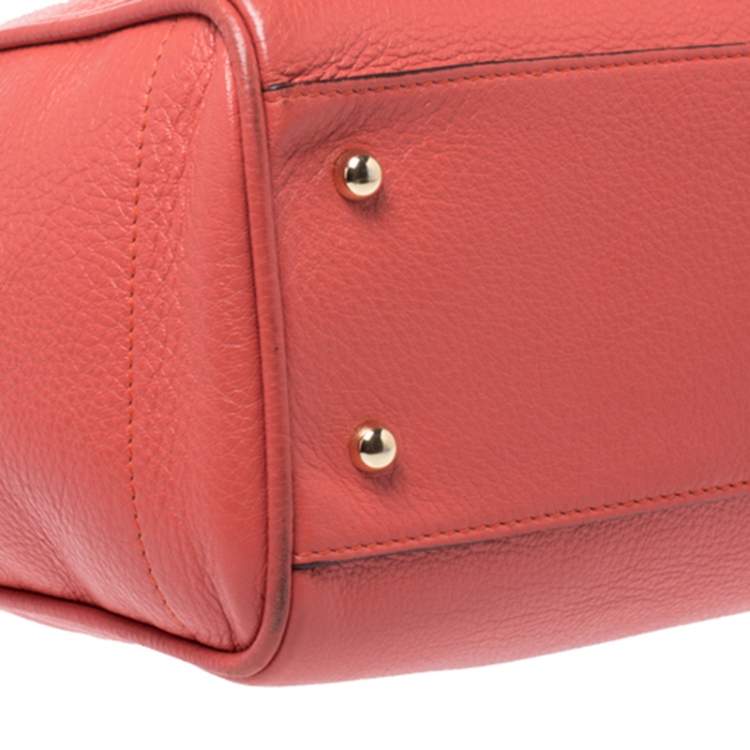 Pre Owned Loewe Coral Orange Leather Heritage Tote