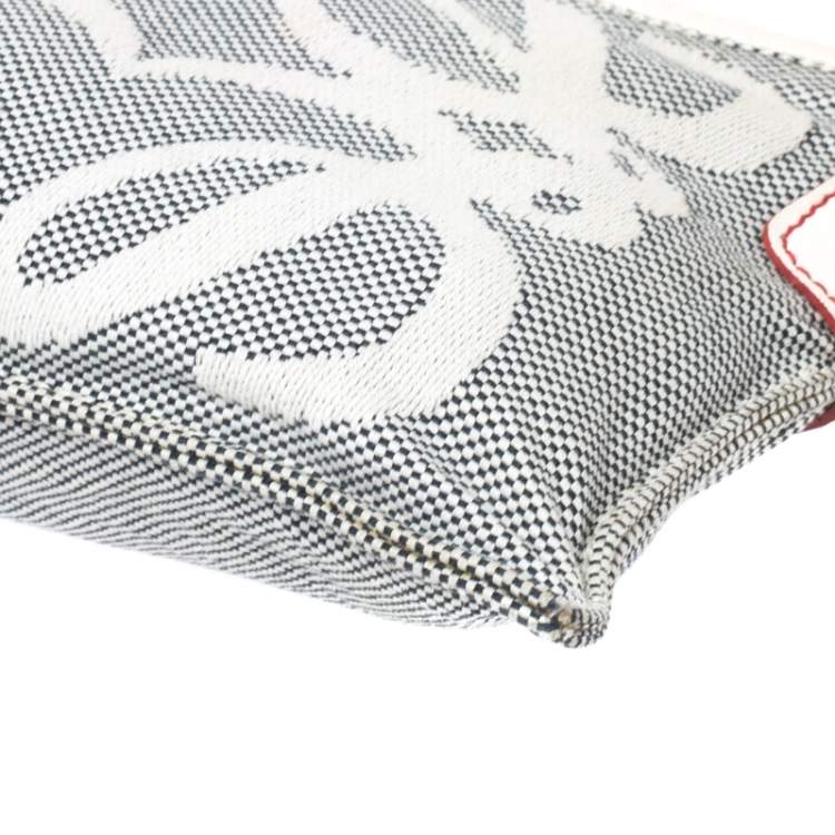 Pre Owned Loewe Grey/White Canvas and Leather Small Shoulder Bag