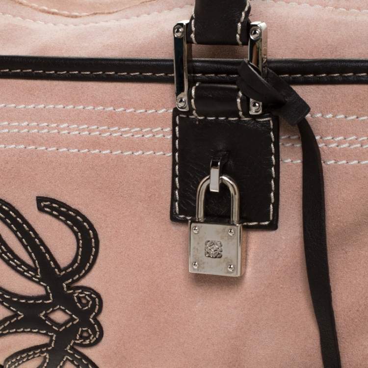 Pre Owned Loewe Pink/Brown Leather Amazona Bag