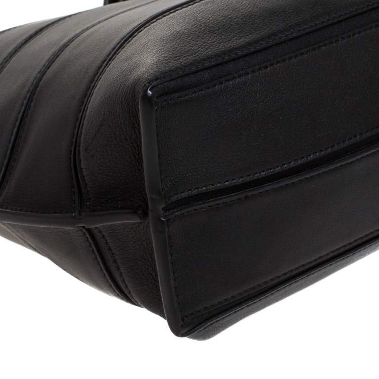 Pre Owned Loewe Black Leather Front Slit Hobo
