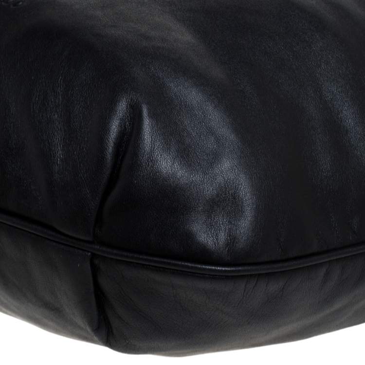 Pre Owned Loewe Black Leather Knot Hobo