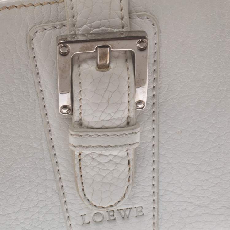 Pre Owned Loewe White Leather Compact Wallet