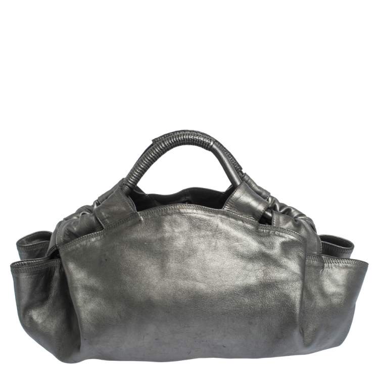 Pre Owned Loewe Metallic Nappa Leather Aire Hobo