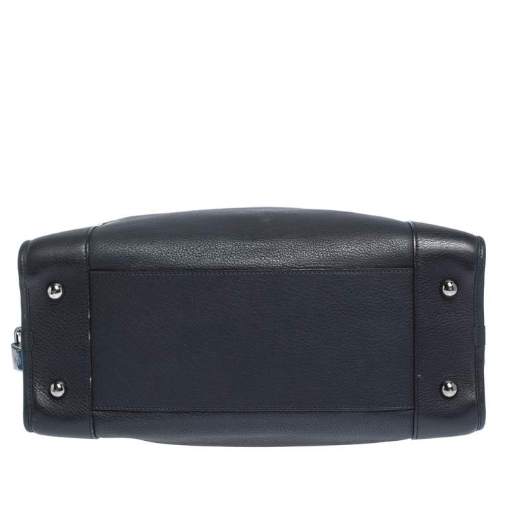 Pre Owned Loewe Dark Navy Leather Amazona Satchel