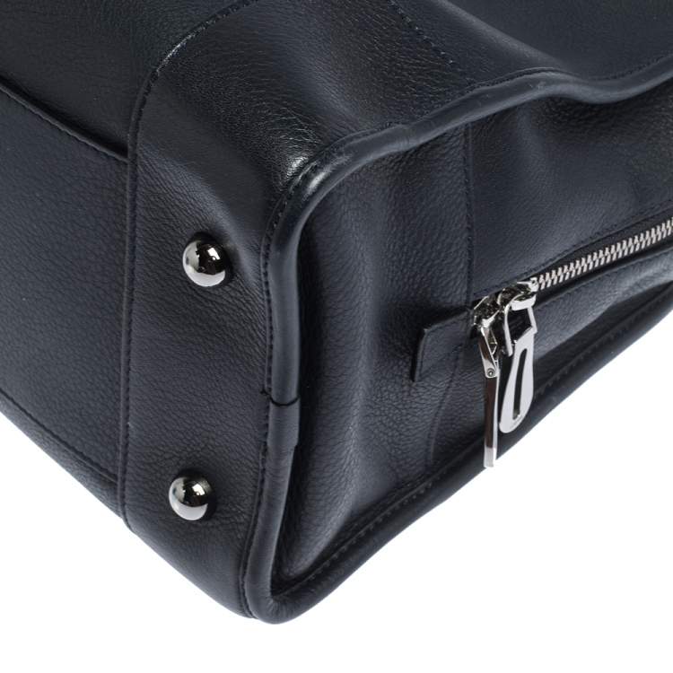 Pre Owned Loewe Dark Navy Leather Amazona Satchel