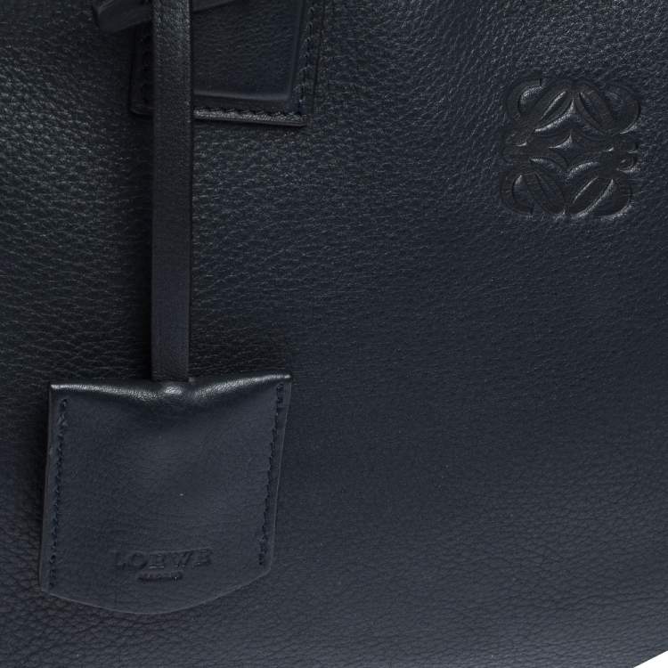 Pre Owned Loewe Dark Navy Leather Amazona Satchel
