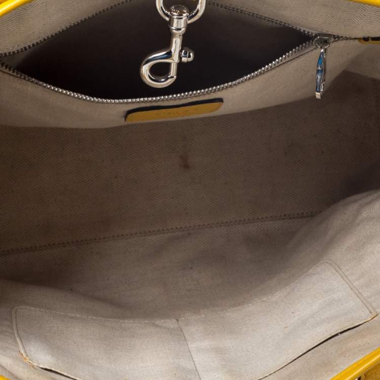 Pre Owned Loewe Yellow Leather Shopper Tote