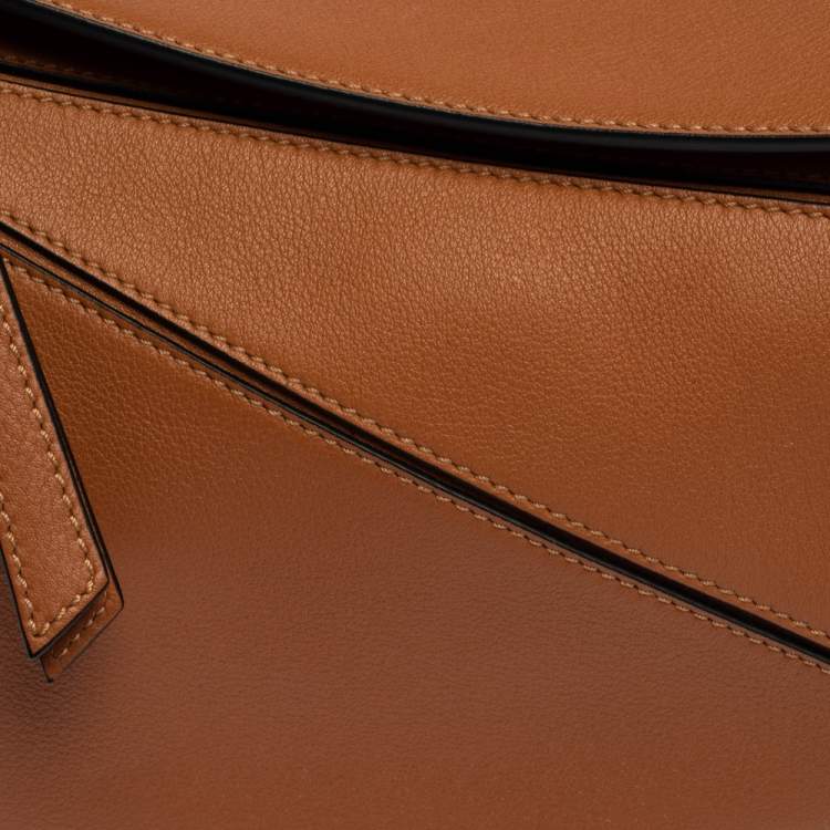 Pre Owned Loewe Brown Leather Small Puzzle Shoulder Bag