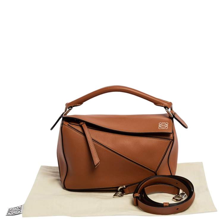 Pre Owned Loewe Brown Leather Small Puzzle Shoulder Bag