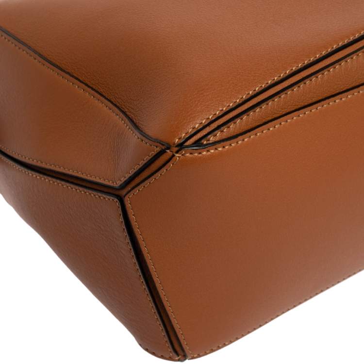 Pre Owned Loewe Brown Leather Small Puzzle Shoulder Bag