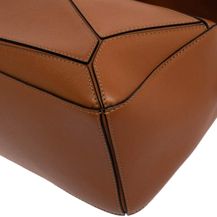 Pre Owned Loewe Brown Leather Small Puzzle Shoulder Bag