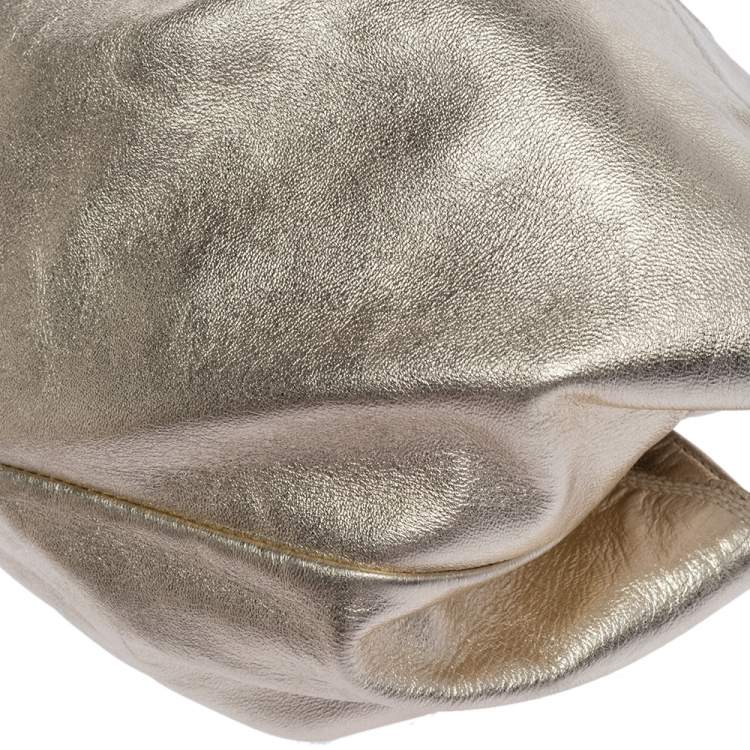 Pre Owned Loewe Metallic Gold Leather Aire Tote