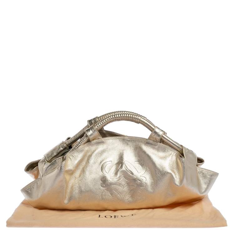 Pre Owned Loewe Metallic Gold Leather Aire Tote