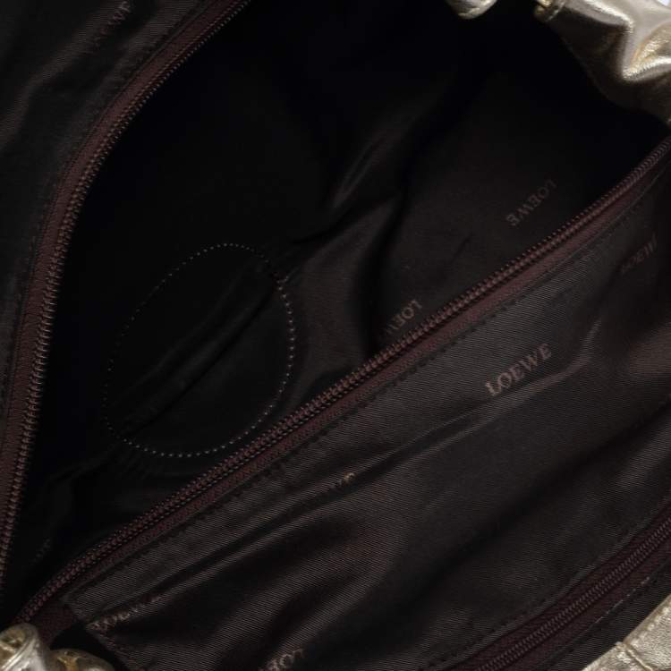 Pre Owned Loewe Metallic Gold Leather Aire Tote
