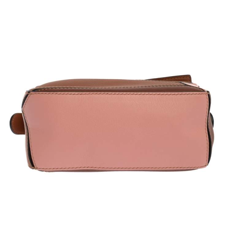 Pre Owned Loewe Tri Color Leather Mini Puzzle Shoulder Bag