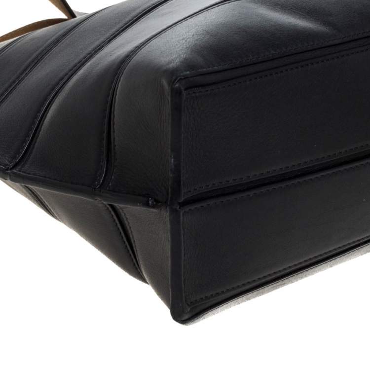 Pre Owned Loewe Black Leather Front Slit Hobo