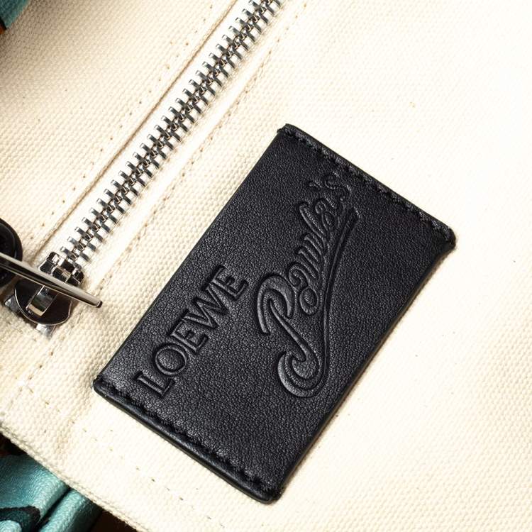 Pre Owned Loewe x Paula's Multicolor Ibiza Mermaid Canvas and Leather Tote 