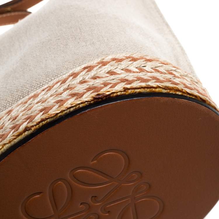 Pre Owned Loewe Beige/Camel Leather Gate Bucket Bag