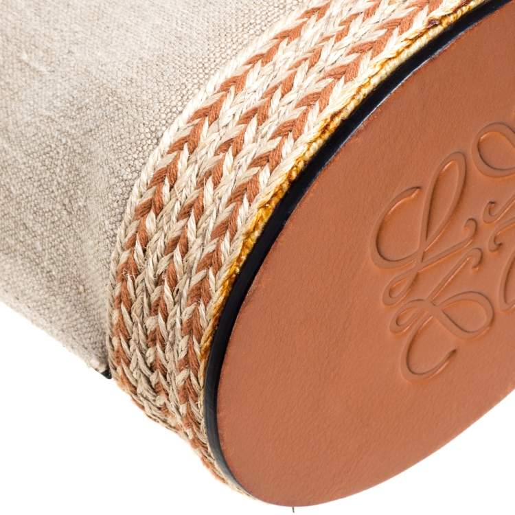 Pre Owned Loewe Beige/Camel Leather Gate Bucket Bag