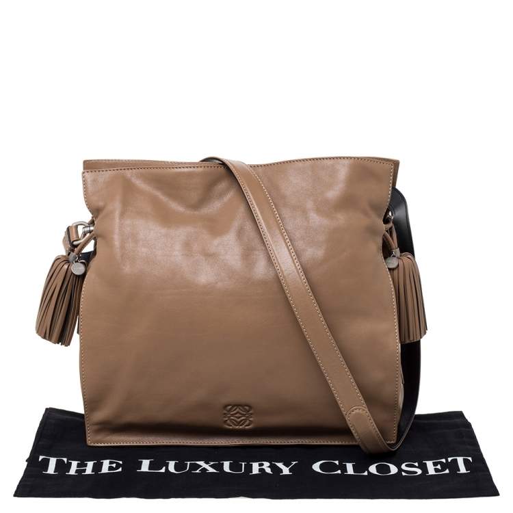 Pre Owned Loewe Brown Leather Flamenco Shoulder Bag