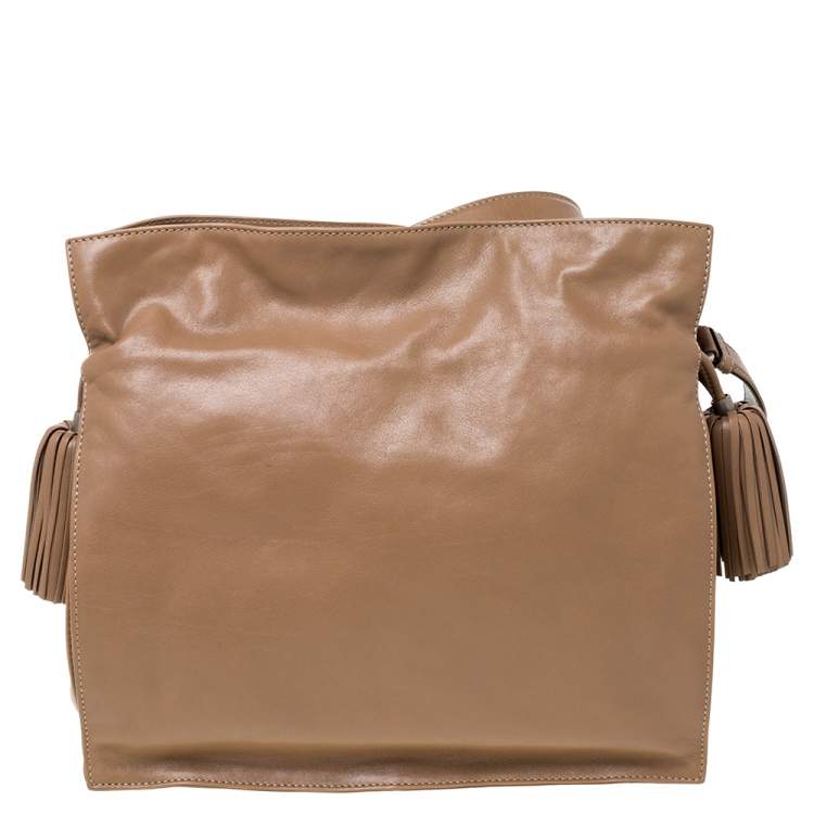 Pre Owned Loewe Brown Leather Flamenco Shoulder Bag