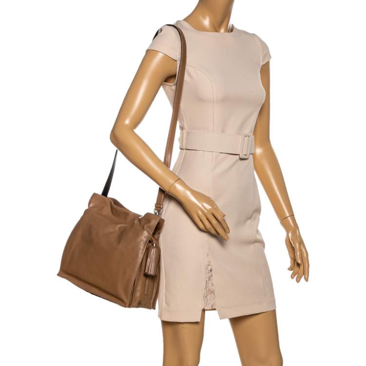 Pre Owned Loewe Brown Leather Flamenco Shoulder Bag