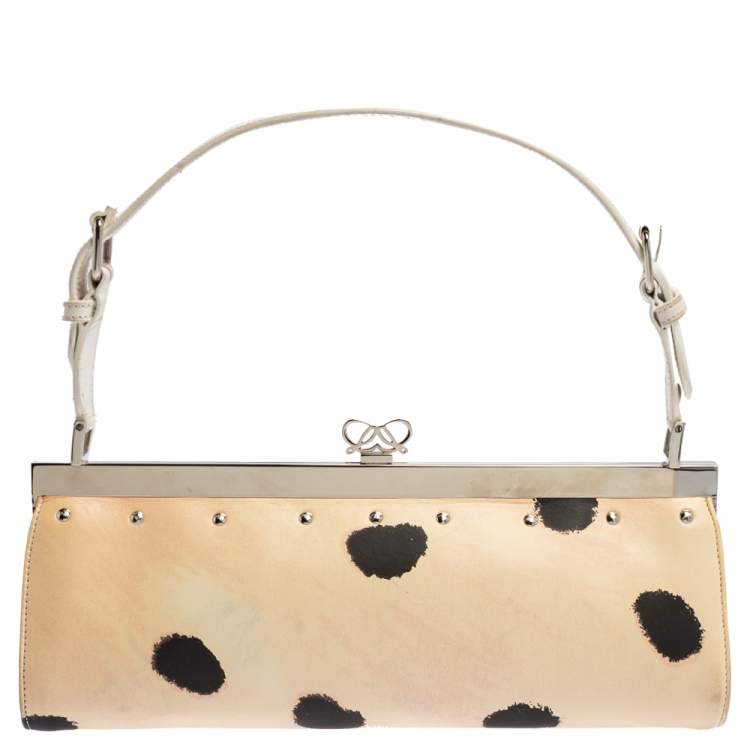 Pre Owned Loewe Multicolor Printed Leather Frame Shoulder Bag