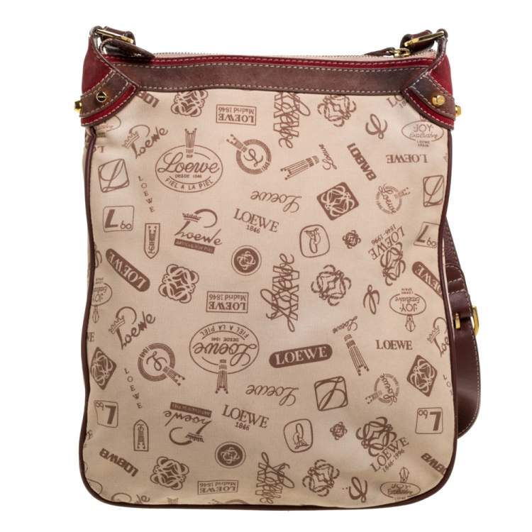 Pre Owned Loewe Tri Color Canvas,Nubuck and Leather 160th Anniversary Messenger Bag