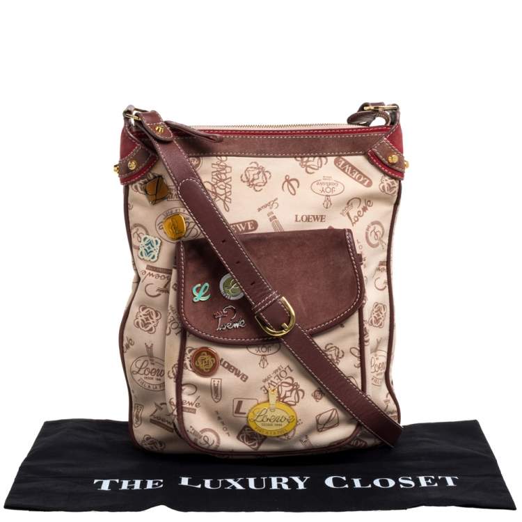 Pre Owned Loewe Tri Color Canvas,Nubuck and Leather 160th Anniversary Messenger Bag