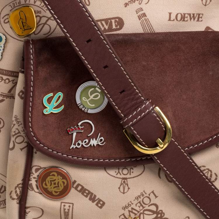 Pre Owned Loewe Tri Color Canvas,Nubuck and Leather 160th Anniversary Messenger Bag