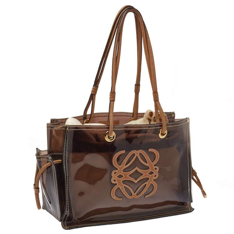 Pre Owned Loewe Brown PVC and Leather Amazona Tote