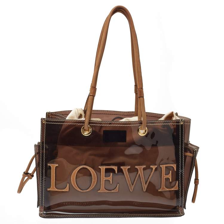 Pre Owned Loewe Brown PVC and Leather Amazona Tote