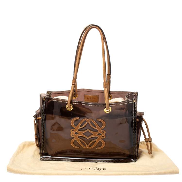 Pre Owned Loewe Brown PVC and Leather Amazona Tote