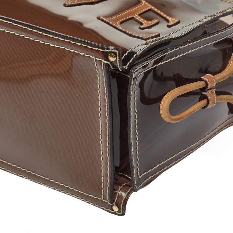 Pre Owned Loewe Brown PVC and Leather Amazona Tote