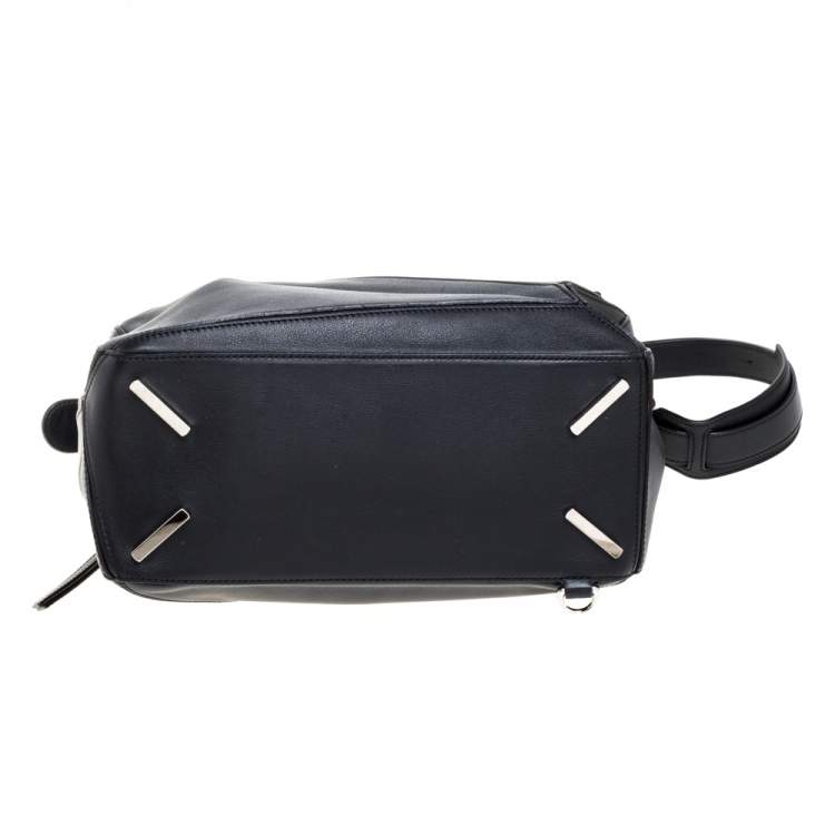 Pre Owned Loewe Black Leather Medium Puzzle Top Handle Bag