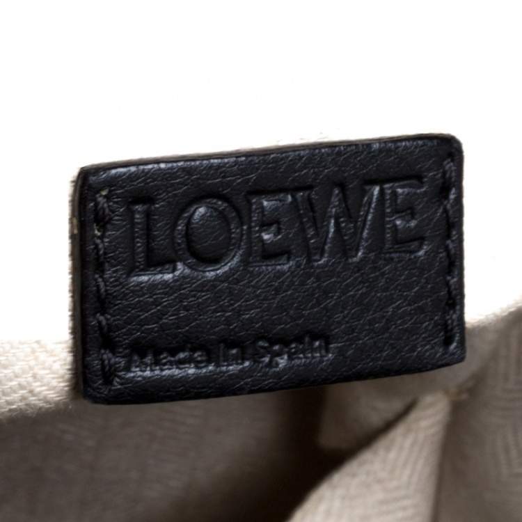 Pre Owned Loewe Black Leather Medium Puzzle Top Handle Bag