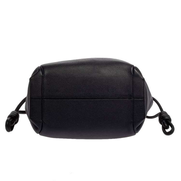 Pre Owned Loewe Midnight Blue/Black Leather  Flamenco Knot Tote