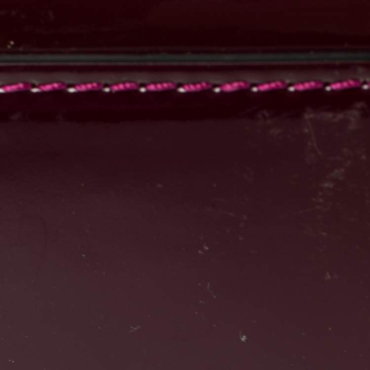 Pre Owned Loewe Burgundy Patent Leather Amazona Satchel