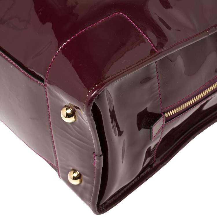 Pre Owned Loewe Burgundy Patent Leather Amazona Satchel