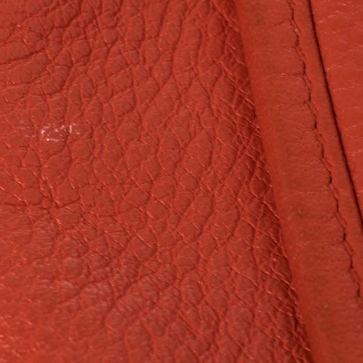 Pre Owned Loewe Orange Leather Flap Crossbody Bag