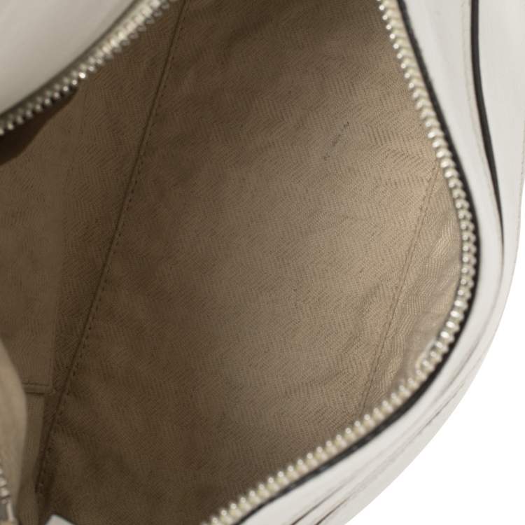 Pre Owned Loewe White Leather Small Puzzle Shoulder Bag